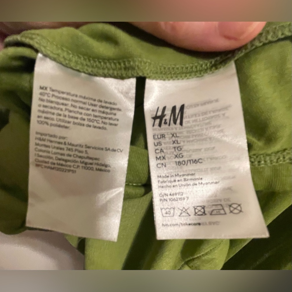 H&M APPLE GREEN LIGHTWEIGHT COTTON BEACH OR POOL COVER UP SIZE XL- GREAT COLOR! - Picture 3 of 3